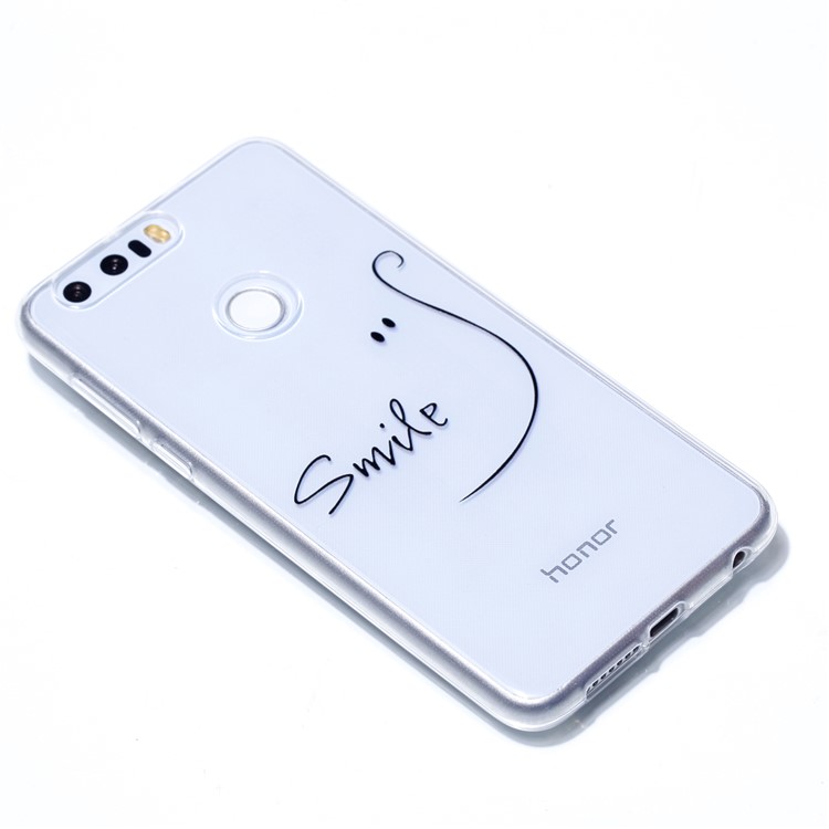 Pattern Printing Soft TPU Back Shell for Huawei Honor 8 - Smile-3