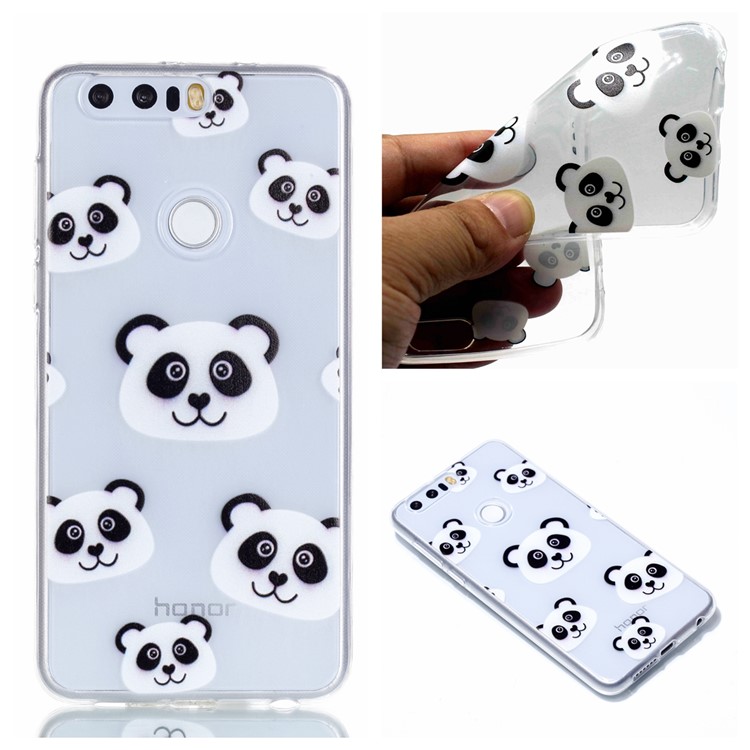 Copertura Morbida Del Telefono TPU Di Stampa Del Modello Per Huawei Onore 8 - Panda-1