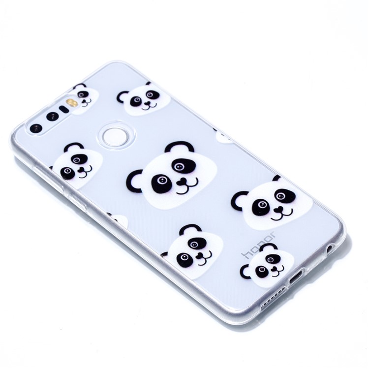 Copertura Morbida Del Telefono TPU Di Stampa Del Modello Per Huawei Onore 8 - Panda-3