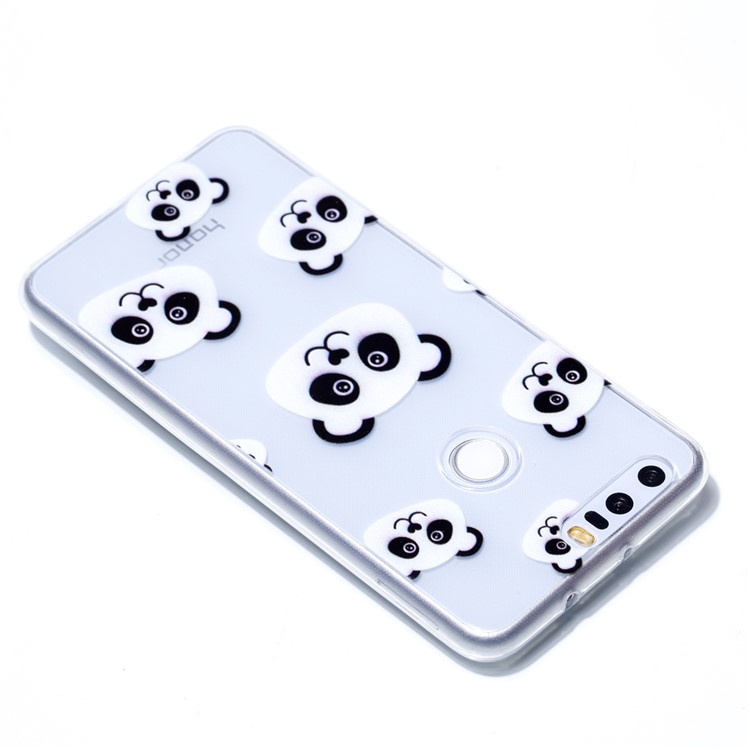 Copertura Morbida Del Telefono TPU Di Stampa Del Modello Per Huawei Onore 8 - Panda-4