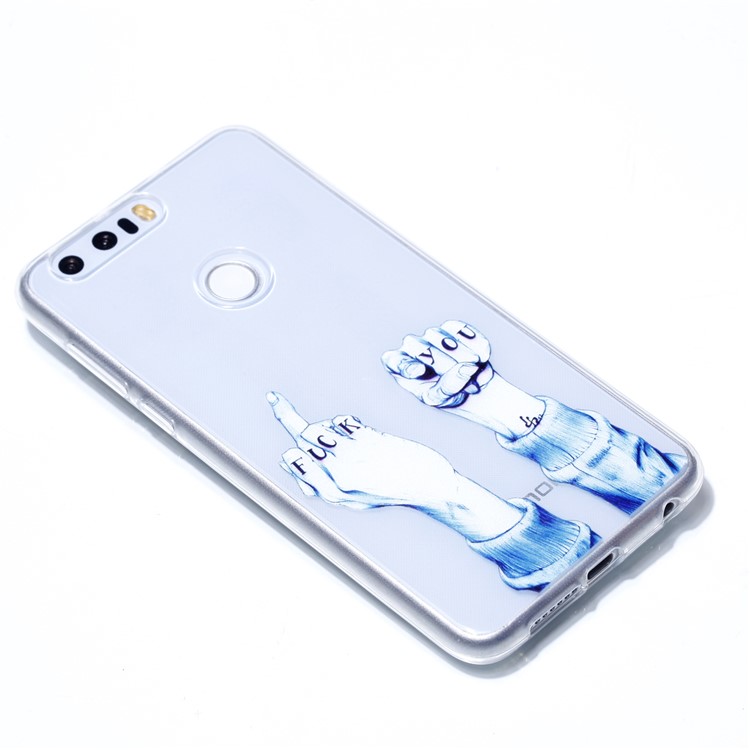 Pattern Printing Soft TPU Phone Shell for Huawei Honor 8 - Hand Gesture-3