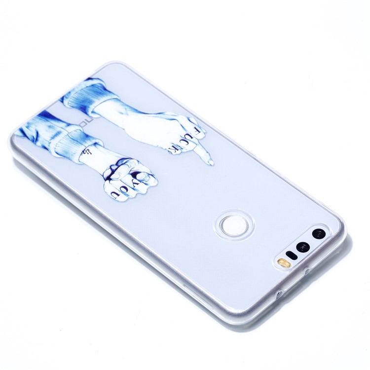 Pattern Printing Soft TPU Phone Shell for Huawei Honor 8 - Hand Gesture-4