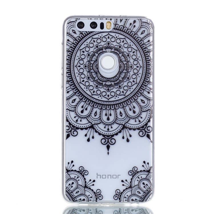 Pattern Printing Soft TPU Mobile Cover for Huawei Honor 8 - Lace Flower-2