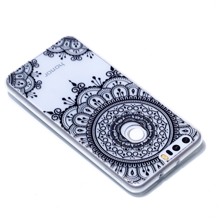 Pattern Printing Soft TPU Mobile Cover for Huawei Honor 8 - Lace Flower-4