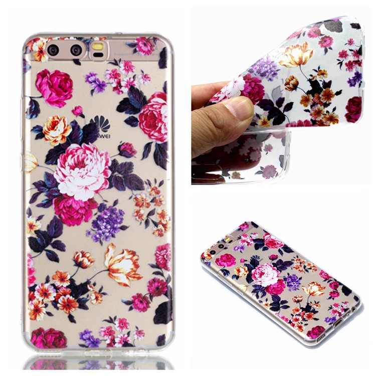 Pattern Printing TPU Case for Huawei P10 - Vivid Flowers-1