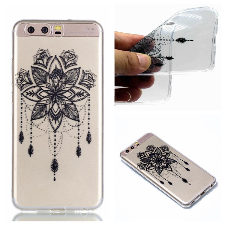 Pattern Printing TPU Back Case for Huawei P10 - Flower Pattern-1