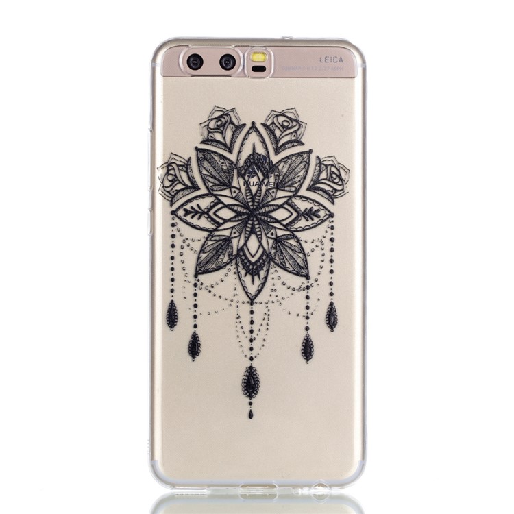 Pattern Printing TPU Back Case for Huawei P10 - Flower Pattern-2