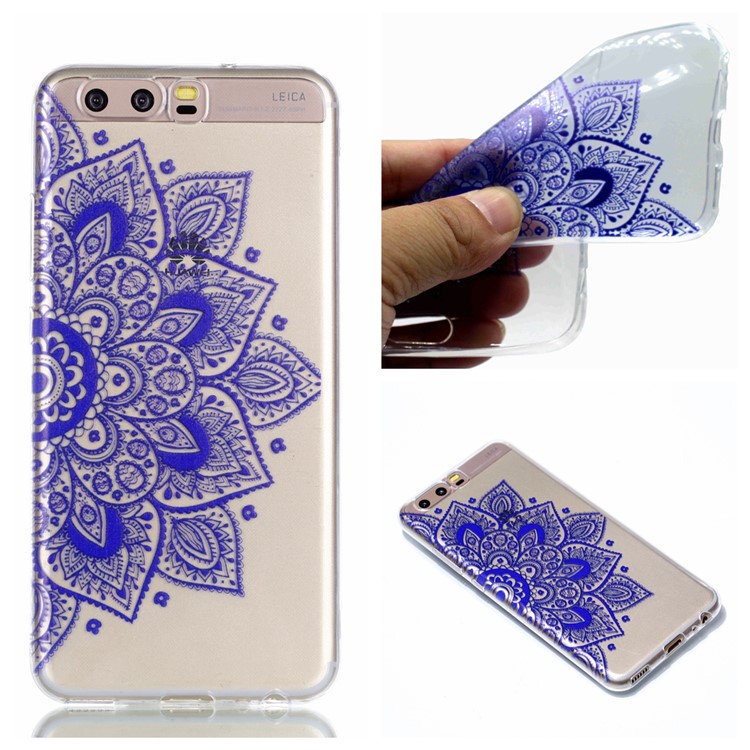 Pattern Printing TPU Shell Case for Huawei P10 - Purple Flower-1