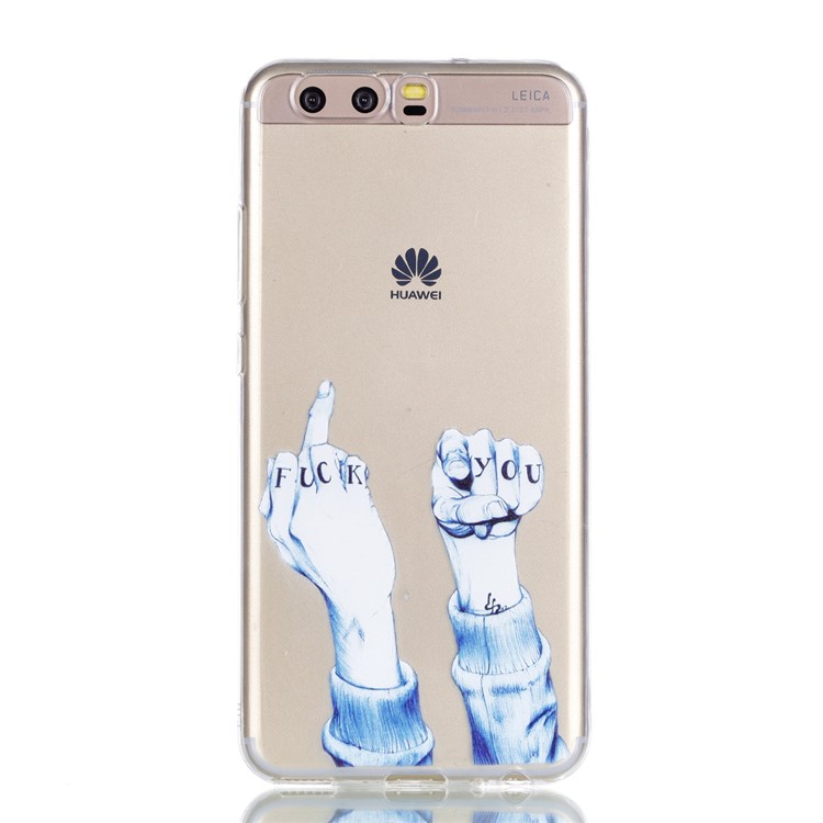 Pattern Printing TPU Cover for Huawei P10 - FUCK Pattern-2