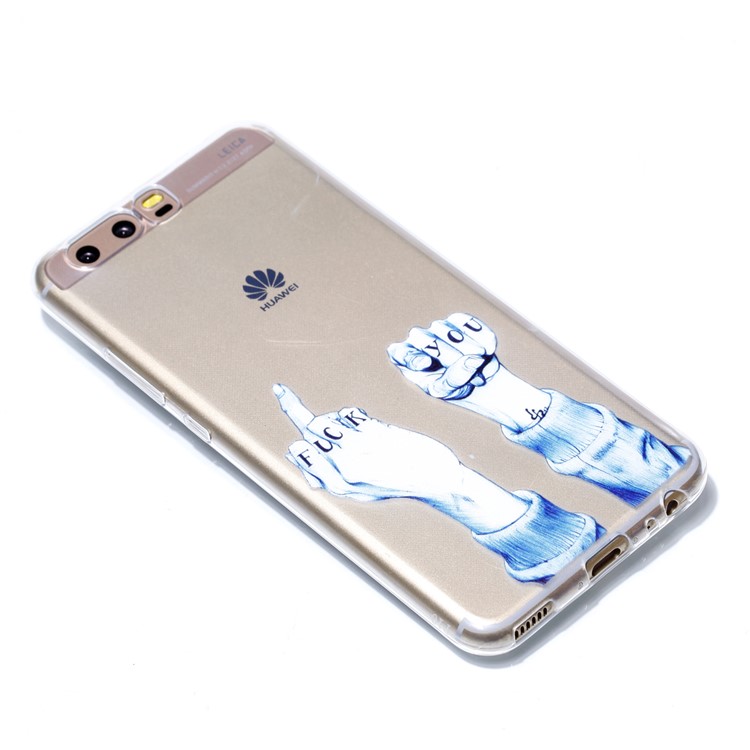 Pattern Printing TPU Cover for Huawei P10 - FUCK Pattern-3