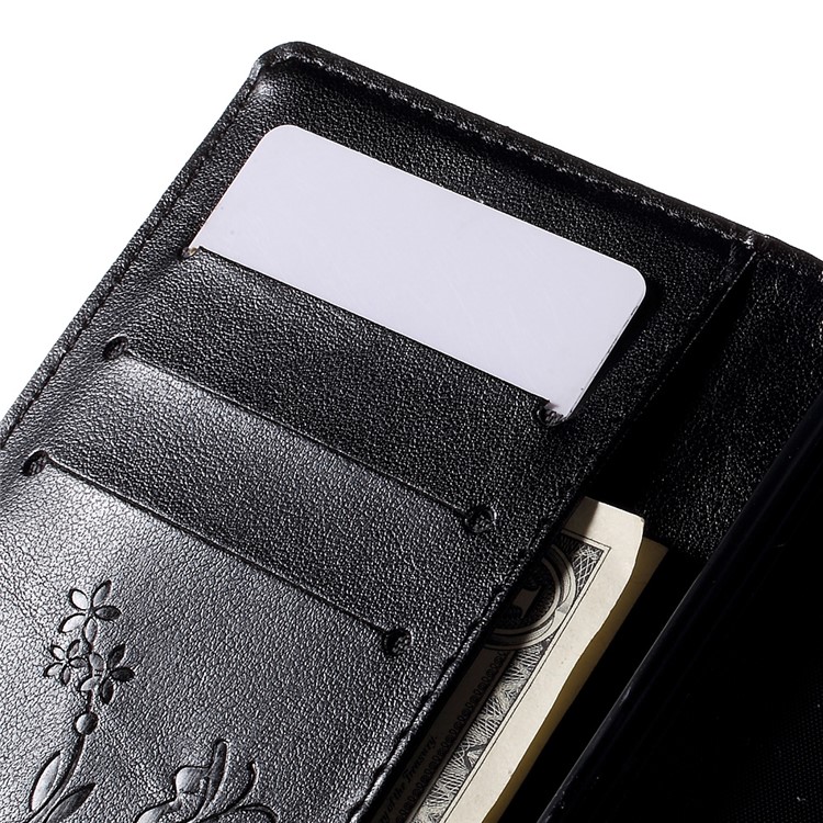 Butterfly Pattern Wallet Leather Stand Case for Huawei Ascend P8 Lite - Black-7