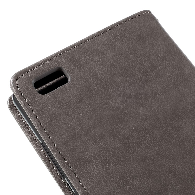 Butterfly Pattern Wallet Leather Stand Cover for Huawei Ascend P8 Lite - Grey-9