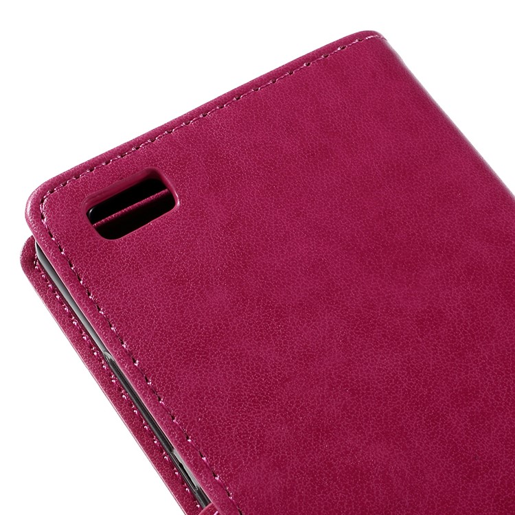 Butterfly Pattern Wallet Leather Stand Case Cover for Huawei Ascend P8 Lite - Rose-9