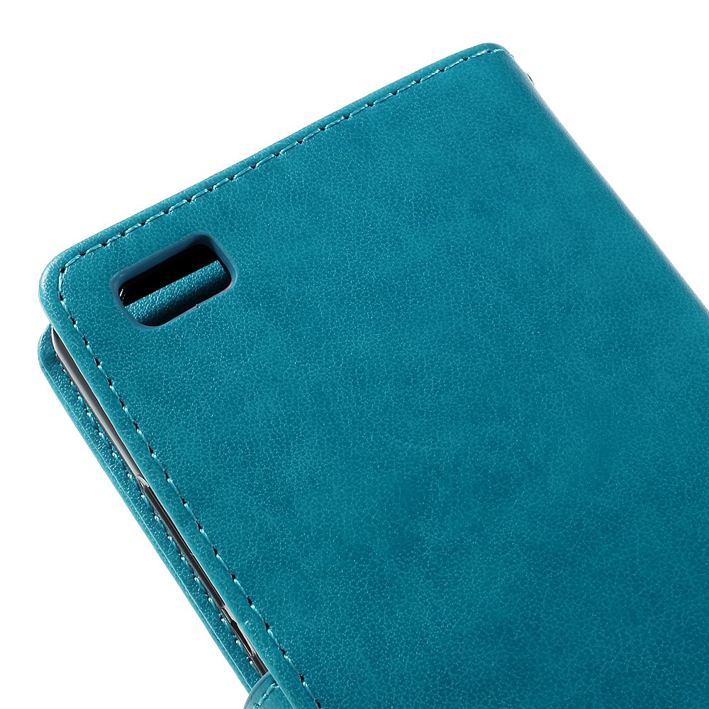 Schmetterlingsmuster Brieftaschenhülle Hülle Für Huawei Ascend P8 Lite - Blau