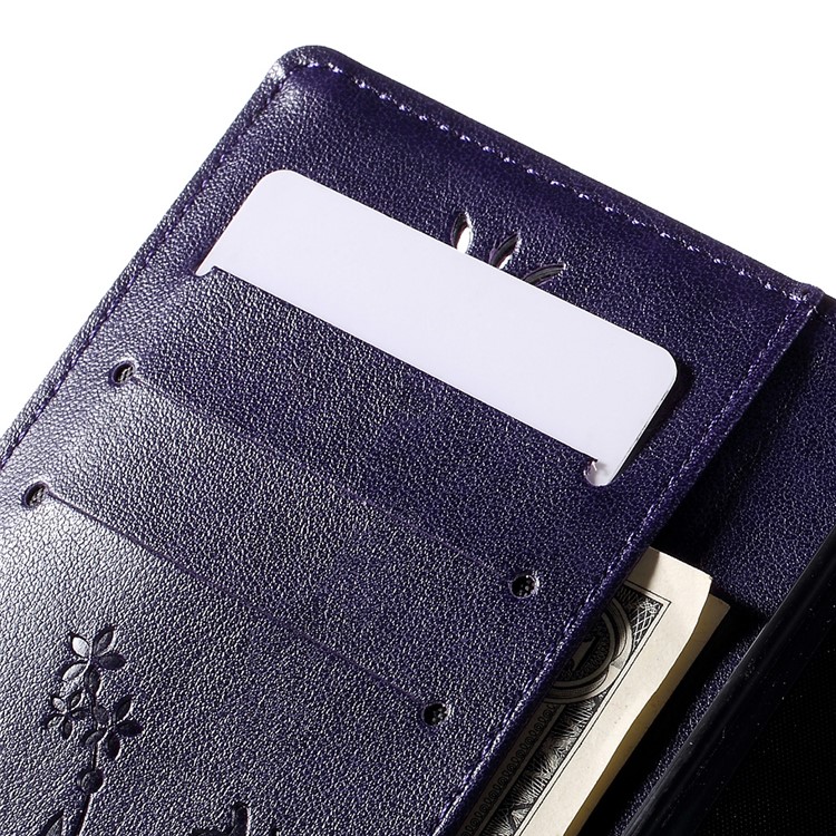Butterfly Pattern Wallet Leather Phone Case for Huawei Ascend P8 Lite - Deep Purple-7