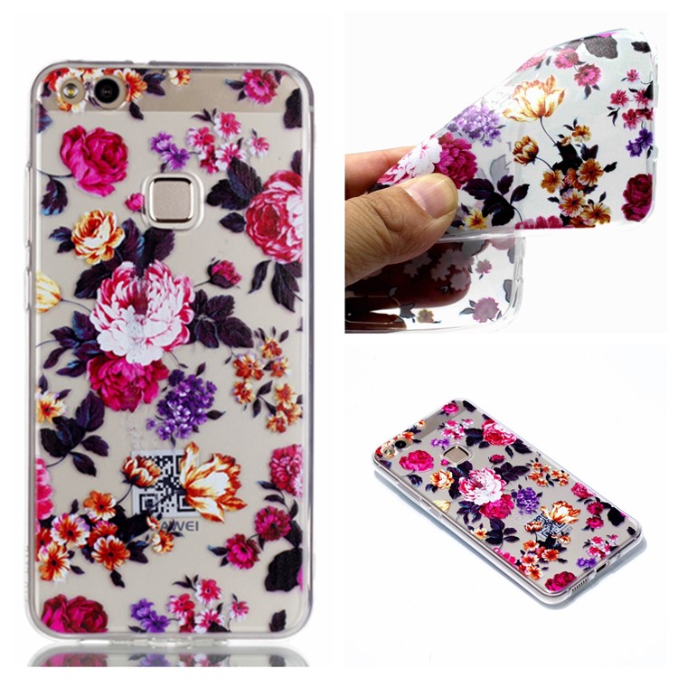 Ultra Thin Patterned Soft TPU Case for Huawei P10 Lite - Roses-1