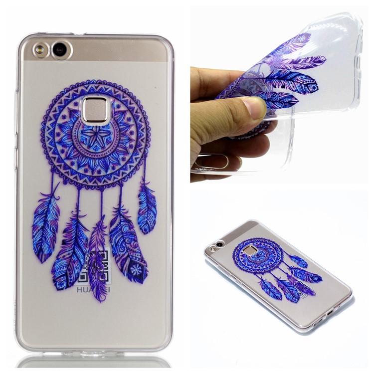 Ultra Thin Patterned Soft TPU Casing for Huawei P10 Lite - Purple Dream Catcher-1