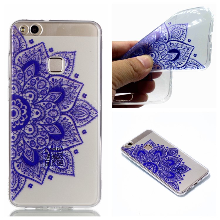 Ultra Thin Patterned Soft TPU Cell Phone Cover for Huawei P10 Lite - Half Flower-1