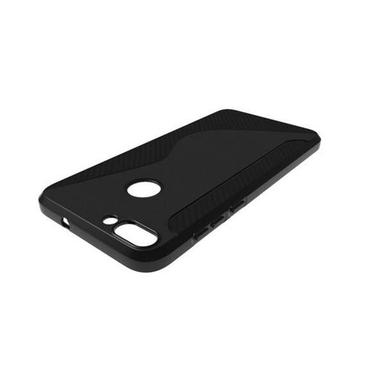 S Shape Brushed TPU Mobile Phone Casing for Huawei P Smart / Enjoy 7S - Blue-2
