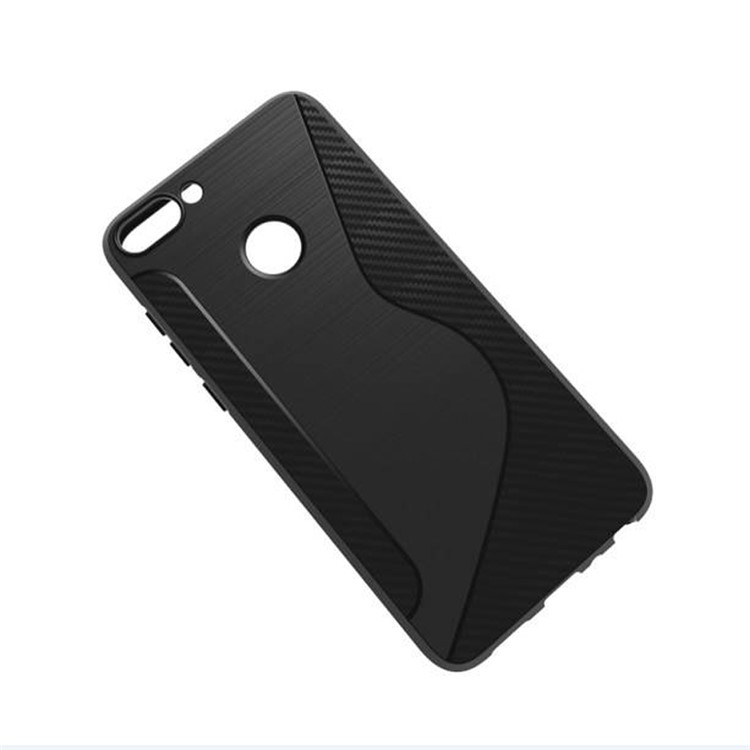 S Shape Brushed TPU Mobile Phone Casing for Huawei P Smart / Enjoy 7S - Blue-3
