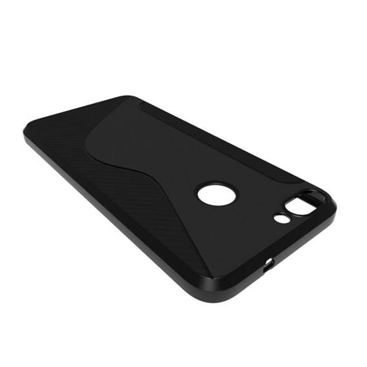 S Shape Brushed TPU Mobile Phone Casing for Huawei P Smart / Enjoy 7S - Blue-4