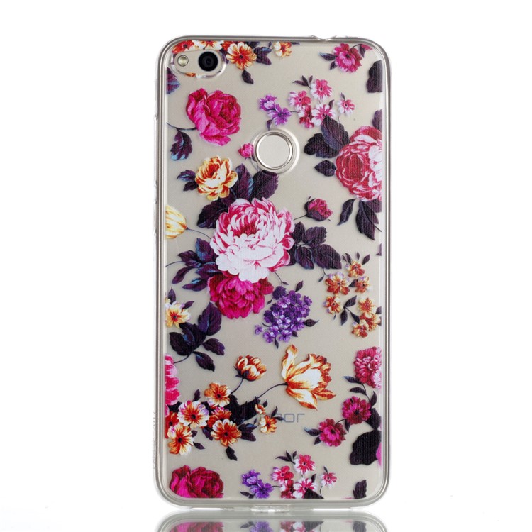Pattern Printing TPU Soft Case for Huawei P8 Lite (2017) / Honor 8 Lite - Blooming Peony-2