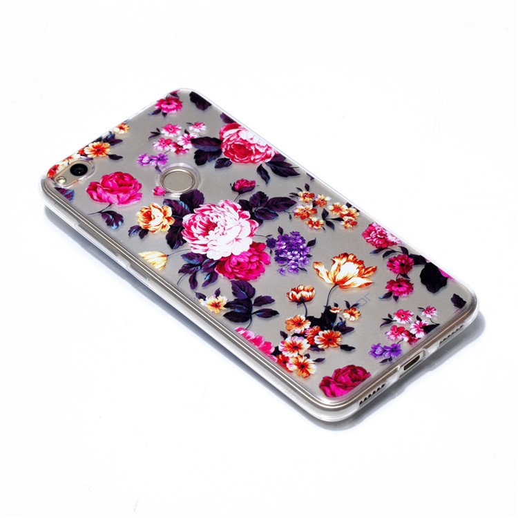 Pattern Printing TPU Soft Case for Huawei P8 Lite (2017) / Honor 8 Lite - Blooming Peony-3