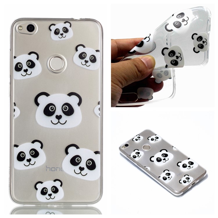 Pattern Printing TPU Mobile Cover for Huawei P8 Lite (2017) / Honor 8 Lite - Pandas-1