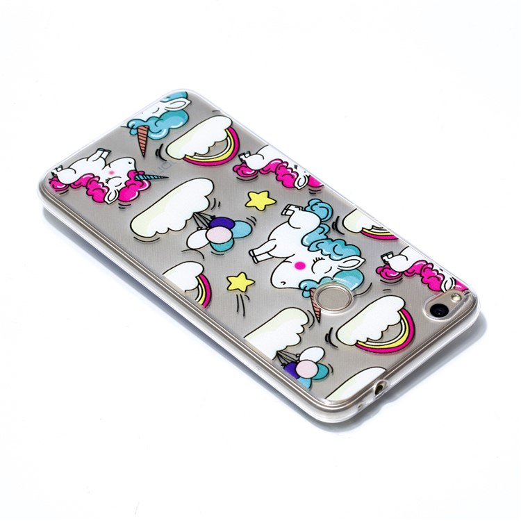 Pattern Printing TPU Mobile Casing for Huawei P8 Lite (2017) / Honor 8 Lite - Shy unicorns-4