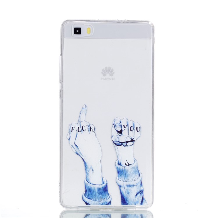 Pattern Printing TPU Shell Cover Case for Huawei P8 Lite (2015) - FUCK Pattern-2