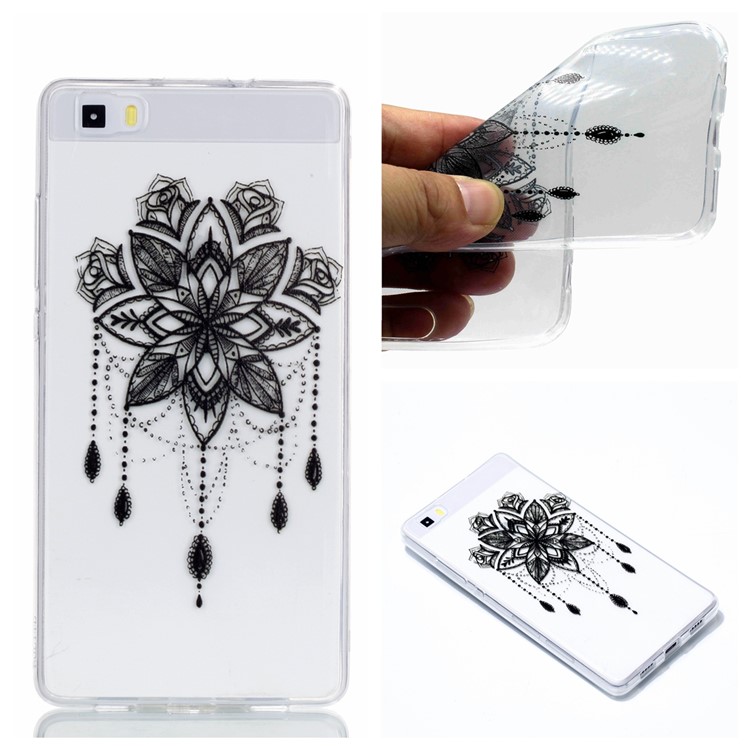 Pattern Printing TPU Cover Shell for Huawei P8 Lite (2015) - Flower Pattern-1