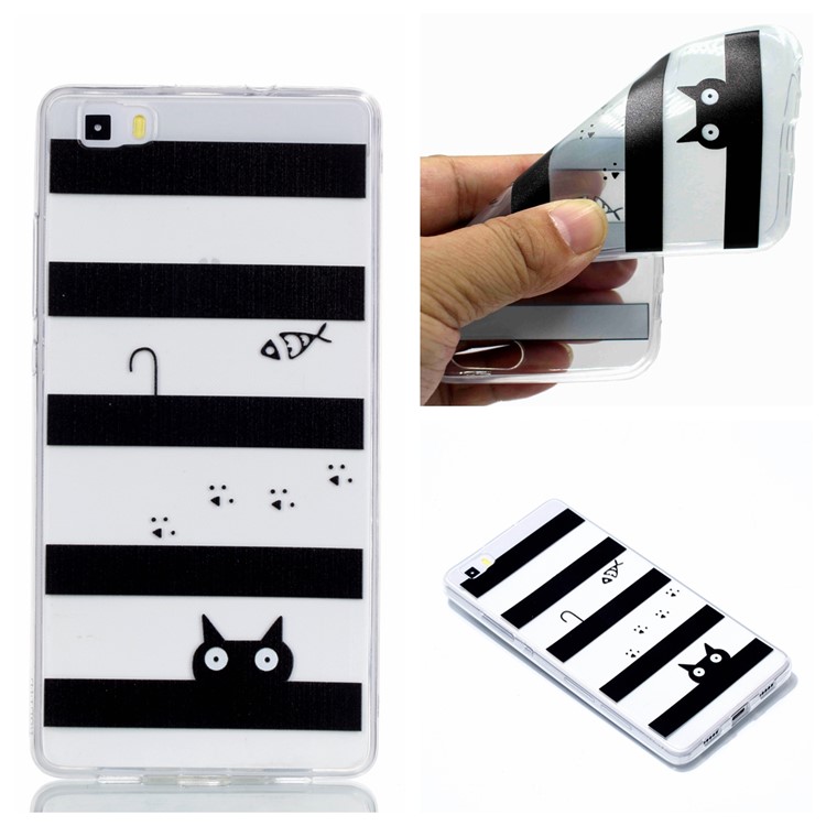 Pattern Printing TPU Case Accessory for Huawei P8 Lite (2015) - Stripes Pattern-1