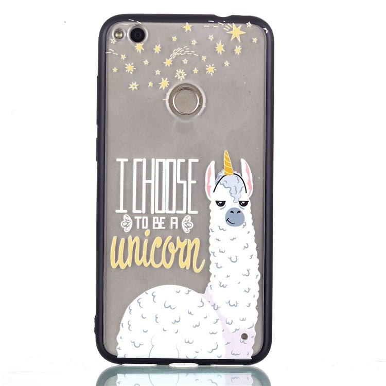Rubberized Embossed TPU + PC Hybrid Mobile Phone Case Mobile Phone Case for Huawei P8 Lite (2017)/Honor 8 Lite - Alpaca Unicorn-5