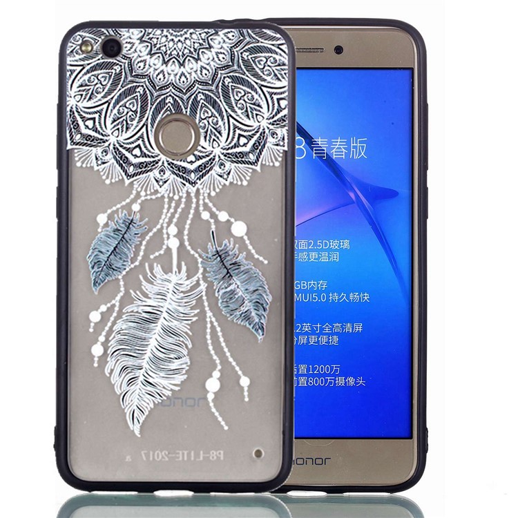 Rubberized Embossed TPU + PC Hybrid Mobile Phone Cover for Huawei P8 Lite (2017)/Honor 8 Lite - Dream Catcher-2