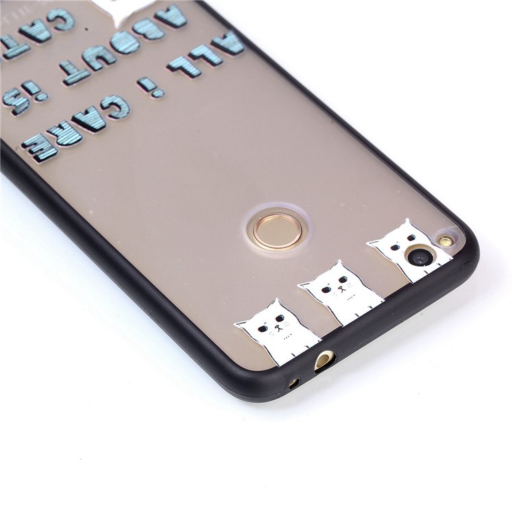 Rubberized Embossed TPU + PC Hybrid Mobile Phone Shell for Huawei P8 Lite (2017)/Honor 8 Lite - Lovely Cats-5