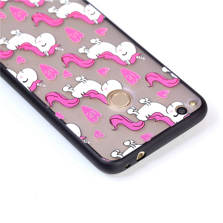 Rubberized Embossed TPU + PC Hybrid Back Case for Huawei P8 Lite (2017)/Honor 8 Lite - Adorable Unicorns-5