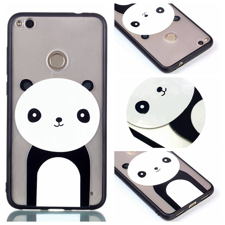 Rubberized Embossed TPU + PC Hybrid Back Cover for Huawei P8 Lite (2017)/Honor 8 Lite - Panda-1