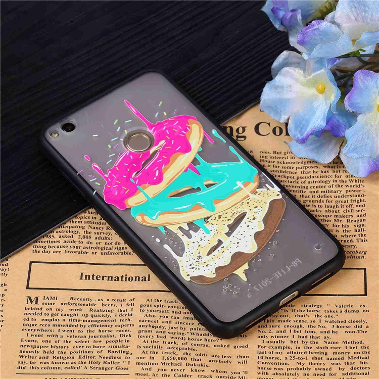 Caoutchouté En Relief TPU + PC Coque Arrière Hybride Pour Huawei P8 Lite (2017) / Honneur 8 Lite - Beignets-3