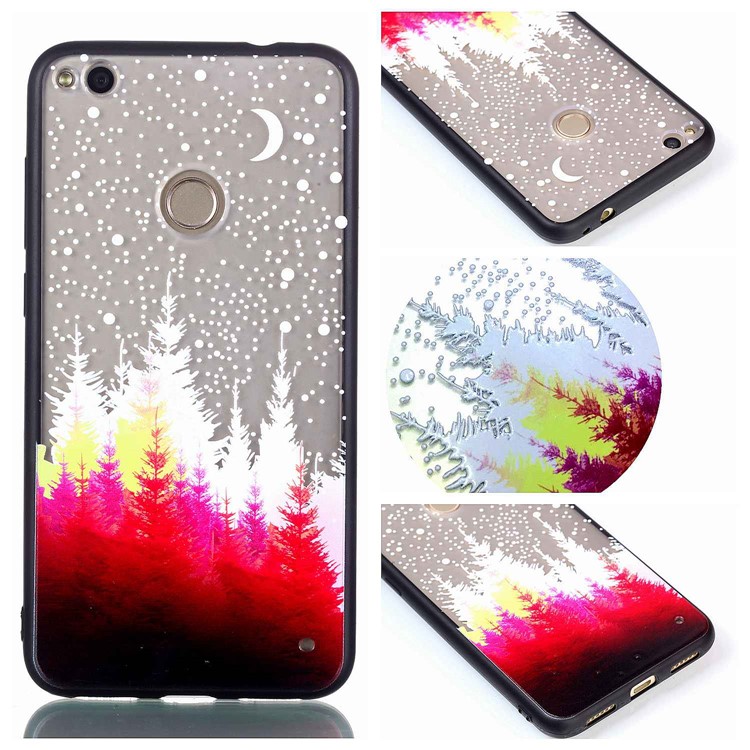 Rubberized Embossed TPU + PC Combo Cover Shell for Huawei P8 Lite (2017)/Honor 8 Lite - Forests-1