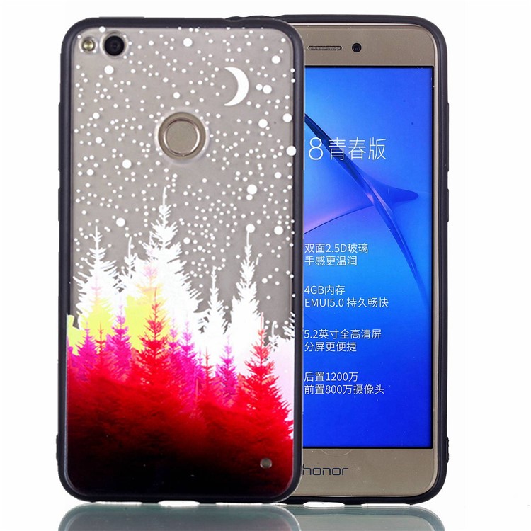 Rubberized Embossed TPU + PC Combo Cover Shell for Huawei P8 Lite (2017)/Honor 8 Lite - Forests-2