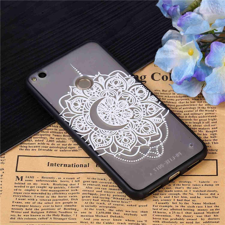 Rubberized Embossed TPU + PC Combo Cell Phone Casing for Huawei P8 Lite (2017)/Honor 8 Lite - Pretty Flower-3