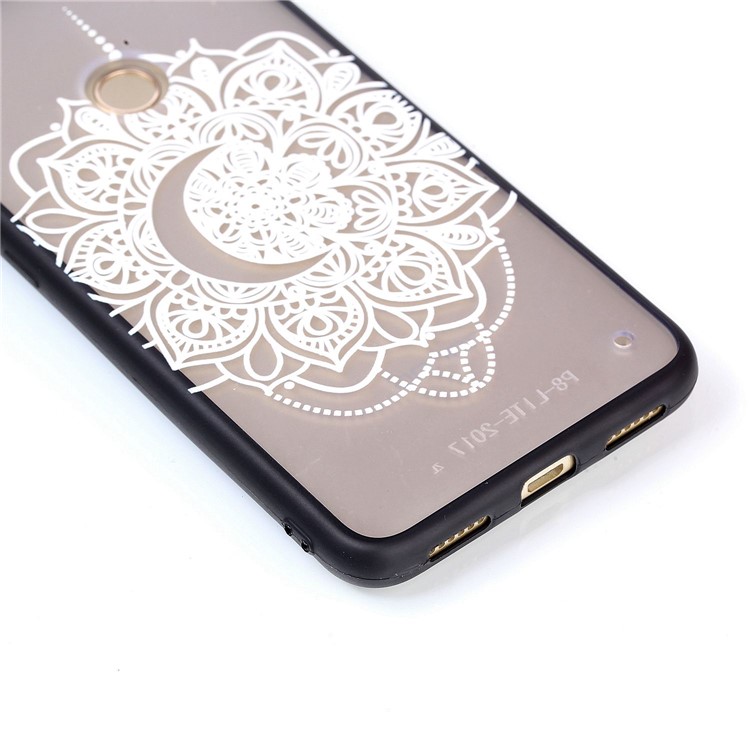 Rubberized Embossed TPU + PC Combo Cell Phone Casing for Huawei P8 Lite (2017)/Honor 8 Lite - Pretty Flower-4