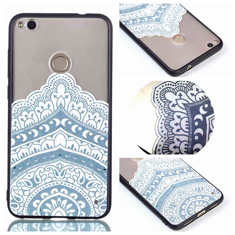 Rubberized Embossed TPU + PC Combo Protection Cover for Huawei P8 Lite (2017)/Honor 8 Lite - Mandala-1