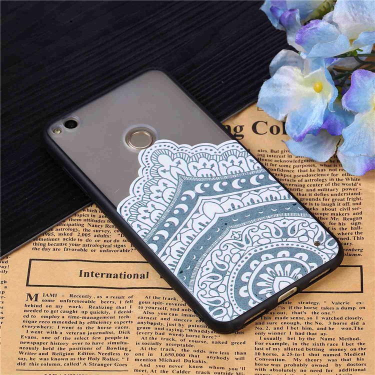 Rubberized Embossed TPU + PC Combo Protection Cover for Huawei P8 Lite (2017)/Honor 8 Lite - Mandala-3