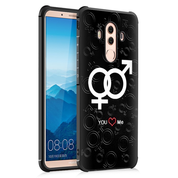 Soft Embossment TPU Phone Cover for Huawei Mate 10 Pro - You Love Me-1
