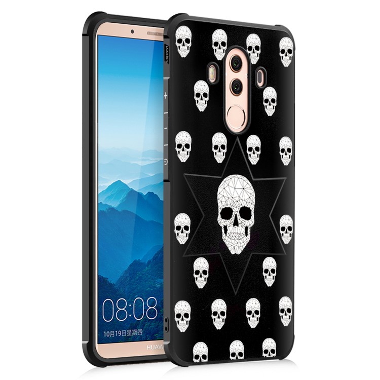 For Huawei Mate 10 Pro Embossment TPU Case with Wrapped Edges - Skulls-1