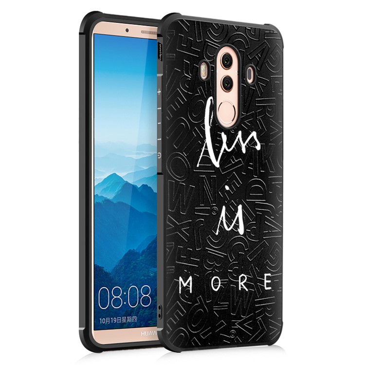 Wrapped Edges Embossed TPU Back Case Accessory for Huawei Mate 10 Pro - Less Is More-1