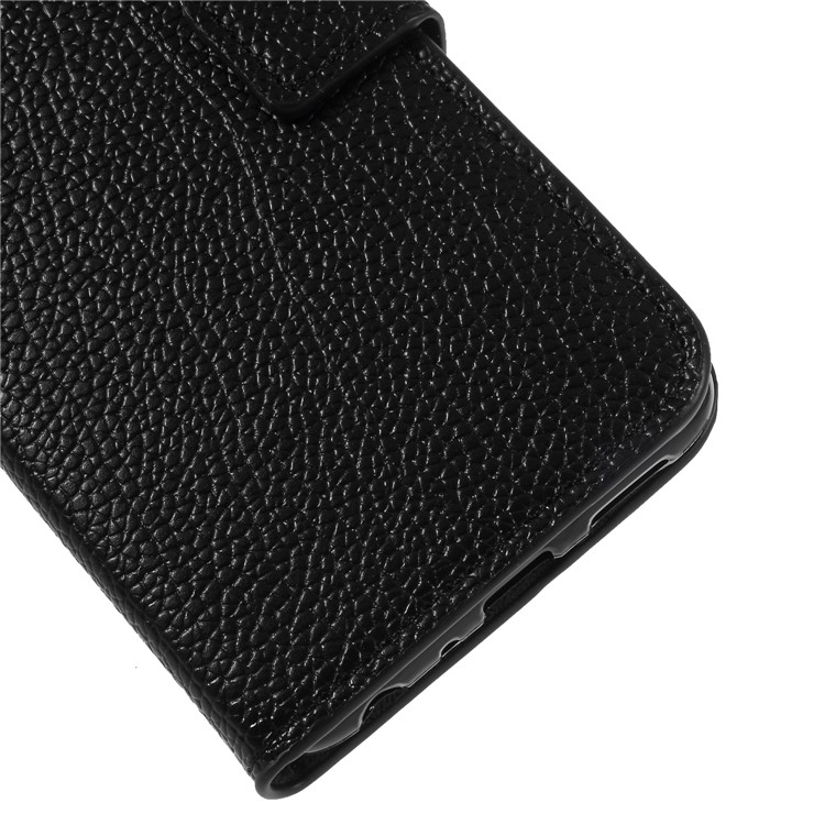 Litchi Skin Leather Wallet Case for Huawei P Smart / Enjoy 7S - Black-6