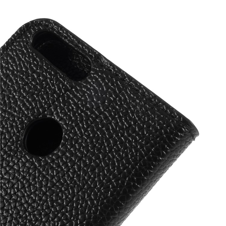 Litchi Skin Leather Wallet Case for Huawei P Smart / Enjoy 7S - Black-7