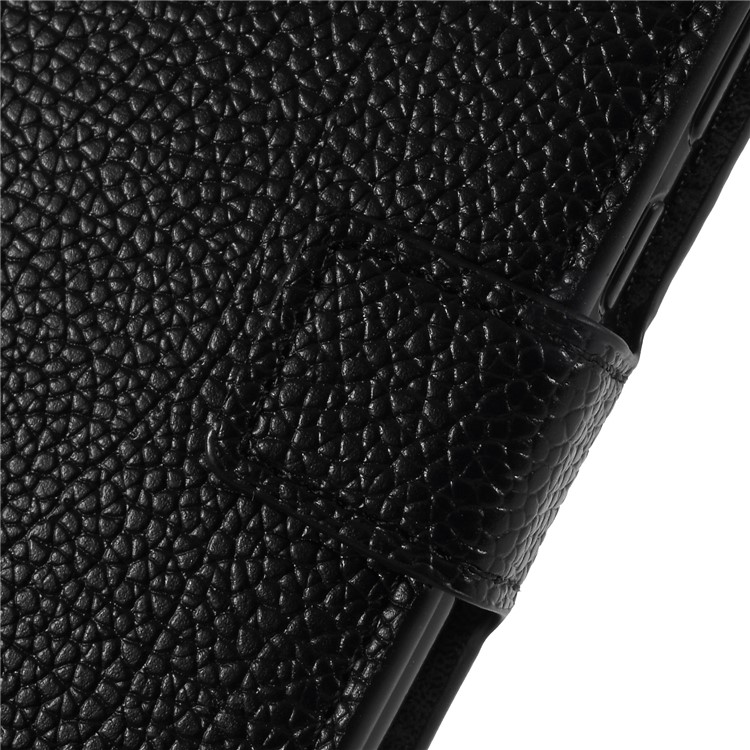 Litchi Skin Leather Wallet Case for Huawei P Smart / Enjoy 7S - Black-8